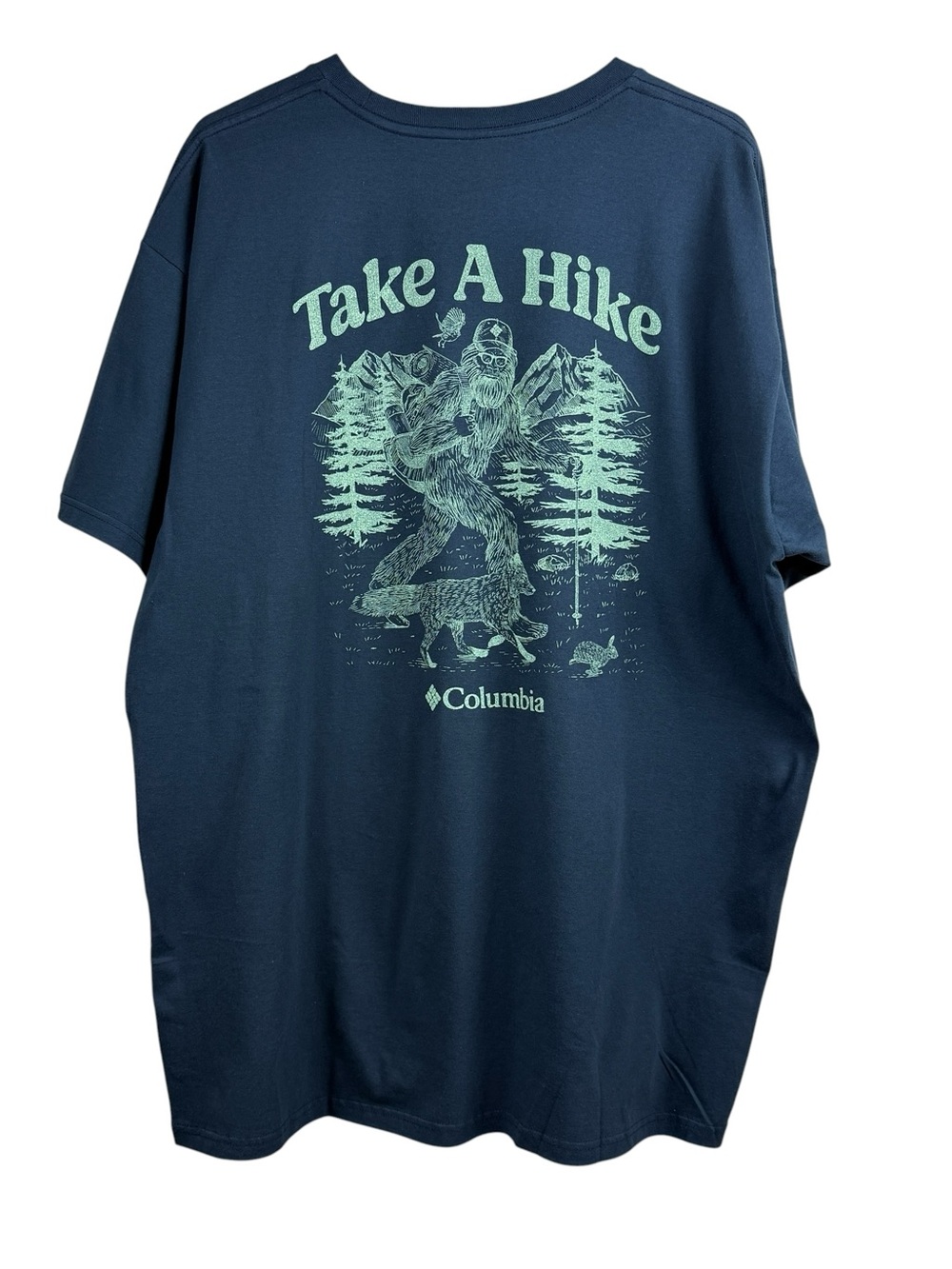 Columbia “Take A Hike” Blue Lightweight Double Sided T-Shirt Men’s Size 2XL NWT
